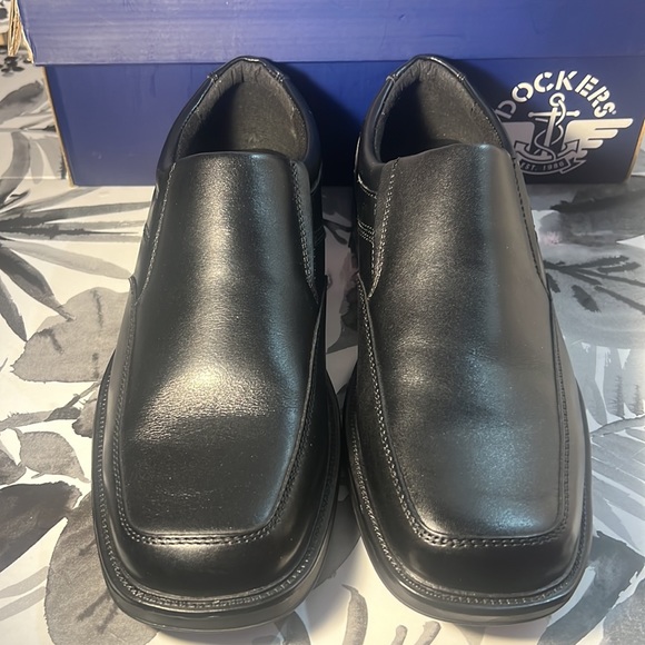 Men’s Black Leather Dockers Est. 1986, Emptor Dress Shoes, Size 9 Medium! main image 4